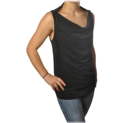 Dondup - Top in Lurex Effect Fabric - Black - Top - Luxury Exclusive Collection - Avvenice