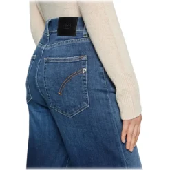 Dondup - Wide Leg Regular Waist Jeans - Dark Blue - Trousers - Luxury Exclusive Collection - Avvenice