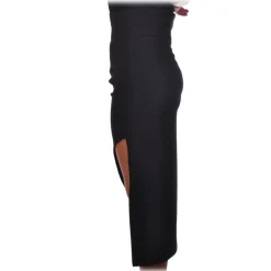 Elisabetta Franchi - Asymmetrical Sheath Skirt - Black - Skirt - Made in Italy - Luxury Exclusive Collection - Avvenice