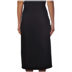 Elisabetta Franchi - Asymmetrical Sheath Skirt - Black - Skirt - Made in Italy - Luxury Exclusive Collection - Avvenice