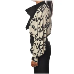 Elisabetta Franchi - Body with Long Sleeve - Butter/Black - Shirt - Made in Italy - Luxury Exclusive Collection - Avvenice