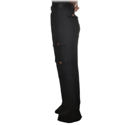 Elisabetta Franchi - Cargo Trousers with Gold Details - Black - Trousers - Made in Italy - Luxury Exclusive Collection - Avvenice