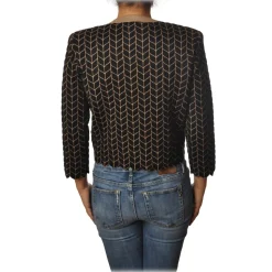 Elisabetta Franchi - Chanel Sweater - Black Brown - Sweater - Made in Italy - Luxury Exclusive Collection - Avvenice