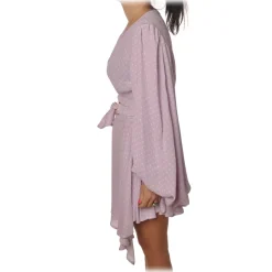 Elisabetta Franchi - Crewneck Dress in Polka Dot Fantasy - Dark Orange - Dress - Made in Italy - Luxury Exclusive Collection - Avvenice