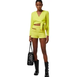 Elisabetta Franchi - Crossed Sash Shirt - Yellow - Shirt - Made in Italy - Luxury Exclusive Collection - Avvenice