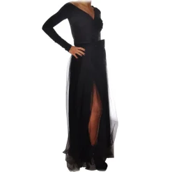 Elisabetta Franchi - Dress with Tulle Detail - Black - Dress - Made in Italy - Luxury Exclusive Collection - Avvenice