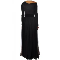 Elisabetta Franchi - Dress with Tulle Detail - Black - Dress - Made in Italy - Luxury Exclusive Collection - Avvenice