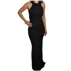 Elisabetta Franchi - Dress with Chain Detail on Neckline - Black - Dress - Made in Italy - Luxury Exclusive Collection - Avvenice