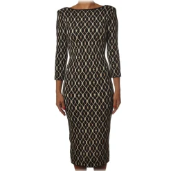 Elisabetta Franchi - Dress in Knitted Fabric Pattern - Black - Dress - Made in Italy - Luxury Exclusive Collection - Avvenice