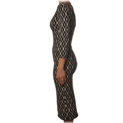 Elisabetta Franchi - Dress in Knitted Fabric Pattern - Black - Dress - Made in Italy - Luxury Exclusive Collection - Avvenice