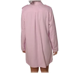 Elisabetta Franchi - Dress in Jeans with Buttons - Lillac - Dress - Made in Italy - Luxury Exclusive Collection - Avvenice