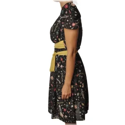 Elisabetta Franchi - Dress in Multicolor Pattern - Black - Dress - Made in Italy - Luxury Exclusive Collection - Avvenice