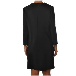 Elisabetta Franchi - Dress with V-Neck - Black - Dress - Made in Italy - Luxury Exclusive Collection - Avvenice