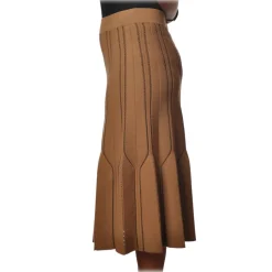 Elisabetta Franchi - High Skirt Elastic Waistband - Mou Black - Skirt - Made in Italy - Luxury Exclusive Collection - Avvenice