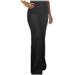 Elisabetta Franchi - High Waisted Wide Leg Trousers - Black - Trousers - Made in Italy - Luxury Exclusive Collection - Avvenice