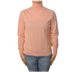 Elisabetta Franchi - High Neck Pullover - Antique Pink - Sweater - Made in Italy - Luxury Exclusive Collection - Avvenice