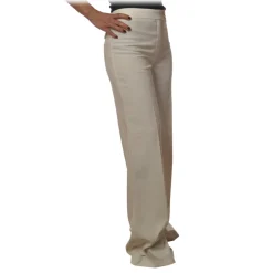 Elisabetta Franchi - High Waisted Wide Leg Trousers - White - Trousers - Made in Italy - Luxury Exclusive Collection - Avvenice