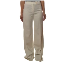 Elisabetta Franchi - High Waisted Wide Leg Trousers - White - Trousers - Made in Italy - Luxury Exclusive Collection - Avvenice