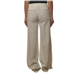 Elisabetta Franchi - High Waisted Wide Leg Trousers - White - Trousers - Made in Italy - Luxury Exclusive Collection - Avvenice