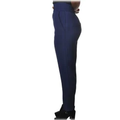 Elisabetta Franchi - High Waisted Straight Leg Trousers - Blue - Trousers - Made in Italy - Luxury Exclusive Collection - Avvenice