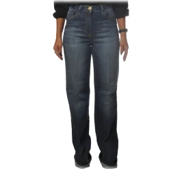Elisabetta Franchi - High Waisted Jeans Wide Leg - Denim - Trousers - Made in Italy - Luxury Exclusive Collection - Avvenice