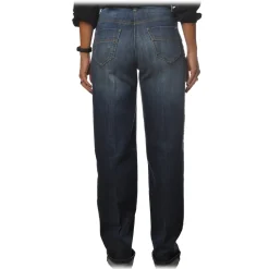 Elisabetta Franchi - High Waisted Jeans Wide Leg - Denim - Trousers - Made in Italy - Luxury Exclusive Collection - Avvenice