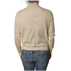 Elisabetta Franchi - High Neck Pullover - Butter - Sweater - Made in Italy - Luxury Exclusive Collection - Avvenice