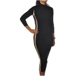 Elisabetta Franchi - High-Neck Sheath Dress - Black - Dress - Made in Italy - Luxury Exclusive Collection - Avvenice