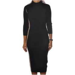 Elisabetta Franchi - High-Neck Sheath Dress - Black - Dress - Made in Italy - Luxury Exclusive Collection - Avvenice
