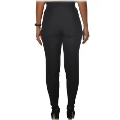 Elisabetta Franchi - High-Waisted Straight Leg - Black - Trousers - Made in Italy - Luxury Exclusive Collection - Avvenice