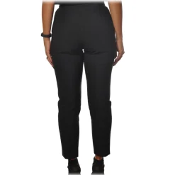 Elisabetta Franchi - High-Waisted Straight Leg - Black - Trousers - Made in Italy - Luxury Exclusive Collection - Avvenice