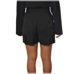 Elisabetta Franchi - High-Waist Shorts in Light Fabric - Black - Trousers - Made in Italy - Luxury Exclusive Collection - Avvenice