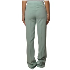 Elisabetta Franchi - High-Waisted Flare Trousers - Aquamarine - Trousers - Made in Italy - Luxury Exclusive Collection - Avvenice