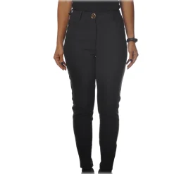 Elisabetta Franchi - High-Waisted Model - Black - Trousers - Made in Italy - Luxury Exclusive Collection - Avvenice