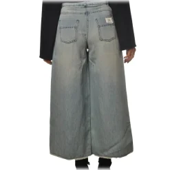 Elisabetta Franchi - High-Waisted Model with Insert - Blue - Trousers - Made in Italy - Luxury Exclusive Collection - Avvenice