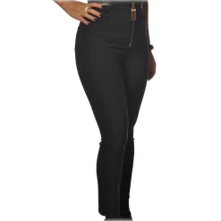 Elisabetta Franchi - High-Waisted Five Pocket - Black - Trousers - Made in Italy - Luxury Exclusive Collection - Avvenice