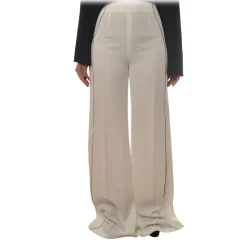 Elisabetta Franchi - High-Waisted Model with Leather Belt - Beige - Trousers - Made in Italy - Luxury Exclusive Collection - Avvenice