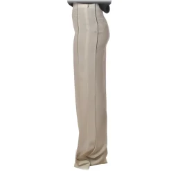 Elisabetta Franchi - High-Waisted Model with Leather Belt - Beige - Trousers - Made in Italy - Luxury Exclusive Collection - Avvenice