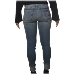 Elisabetta Franchi - High-Waisted Slim Jeans - Denim - Trousers - Made in Italy - Luxury Exclusive Collection - Avvenice