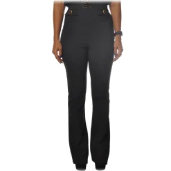 Elisabetta Franchi - High-Waisted with Flared Leg - Black - Trousers - Made in Italy - Luxury Exclusive Collection - Avvenice