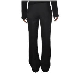 Elisabetta Franchi - High-Waisted Model in Technical Fabric - Black - Trousers - Made in Italy - Luxury Exclusive Collection - Avvenice