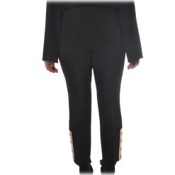 Elisabetta Franchi - High-Waisted Model Without Pockets - Black - Trousers - Made in Italy - Luxury Exclusive Collection - Avvenice