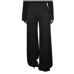 Elisabetta Franchi - High-Waisted Model with Wide Leg - Black - Trousers - Made in Italy - Luxury Exclusive Collection - Avvenice
