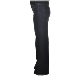 Elisabetta Franchi - High-Waisted Model in Non-Washed Canvas - Blue - Trousers - Made in Italy - Luxury Exclusive Collection - Avvenice