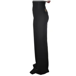 Elisabetta Franchi - High-Waist Wide Leg Trousers - Black - Trousers - Made in Italy - Luxury Exclusive Collection - Avvenice