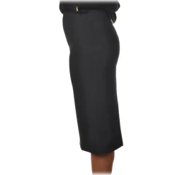 Elisabetta Franchi - High-Waisted Sheath Model with Zip - Black - Skirt - Made in Italy - Luxury Exclusive Collection - Avvenice