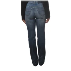 Elisabetta Franchi - High-Waisted Flare Jeans - Denim - Trousers - Made in Italy - Luxury Exclusive Collection - Avvenice