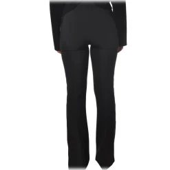 Elisabetta Franchi - High-Waisted Model with Logo - Black - Trousers - Made in Italy - Luxury Exclusive Collection - Avvenice