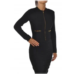 Elisabetta Franchi - Jacket with Gold Metal Details - Black - Jacket - Made in Italy - Luxury Exclusive Collection - Avvenice