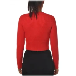 Elisabetta Franchi - Jacket with Pockets Finished with Metal - Red - Jacket - Made in Italy - Luxury Exclusive Collection - Avvenice